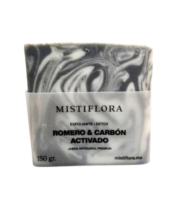 Jabón Artesanal de Romero y Carbon Activado