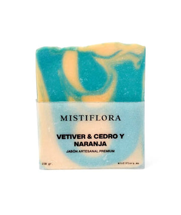 Jabón Artesanal de Vetiver, Cedro y Naranja 150 gramos