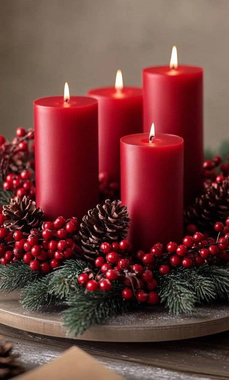 Velas Navideñas Cilíndricas Mediana