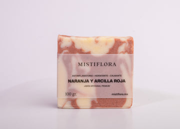 Jabón Artesanal de Naranja y Arcilla Roja 100 gramos