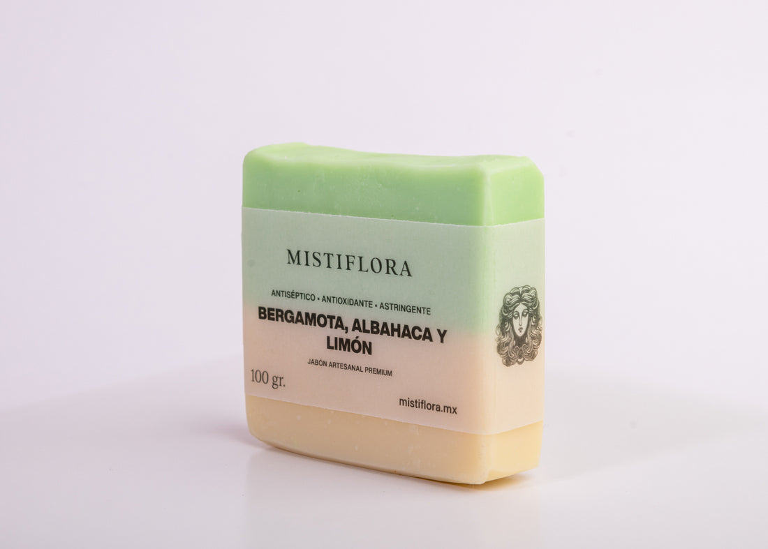 Jabón Artesanal de Bergamota, Albahaca y Limón 100 gramos