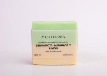 Jabón Artesanal de Bergamota, Albahaca y Limón 100 gramos
