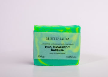 Jabón Artesanal de Pino, Eucalipto y Naranja 100 gramos