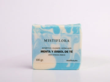 Jabón Artesanal de Menta y Arbol de té 100 gramos