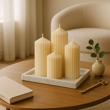 Vela artesanal decorativa Set 4